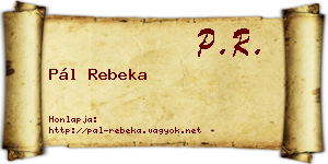 Pál Rebeka névjegykártya